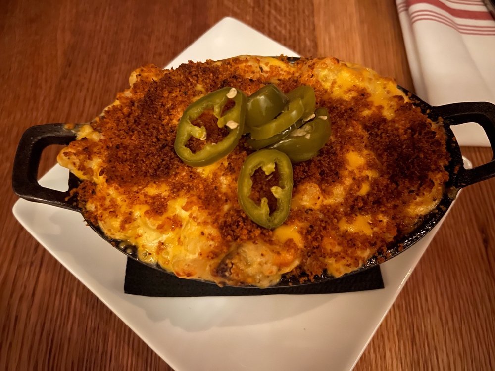 Mac and cheese in cast iron skillet